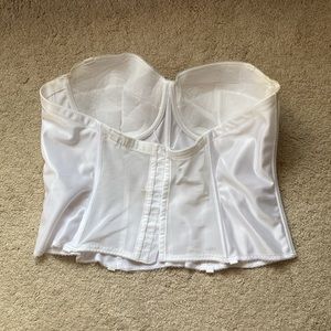 Dominique White Satin Corset Style Torsolette Size 48B